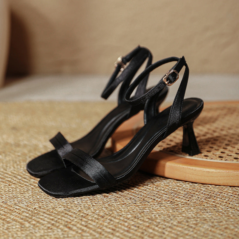Damen elegante Slingback Sandalen mit verstellbarem Riemen und komfortablem Blockabsatz