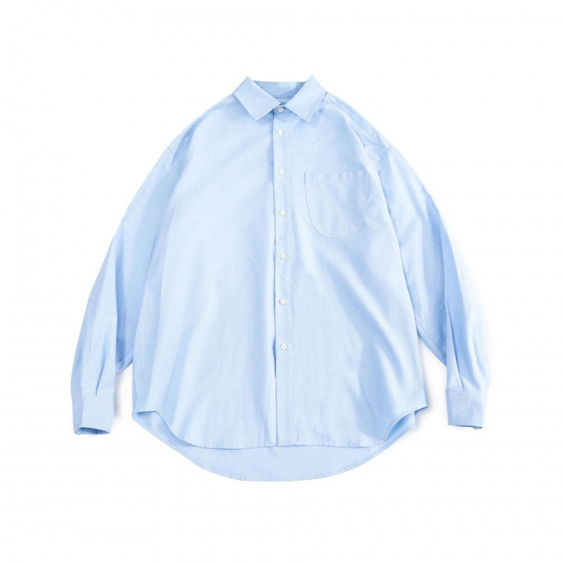 Unisex Oversize‑Hemd aus feinem Oxford‑Baumwollstoff mit Brusttasche und abgerundetem Saum Shop Nory
