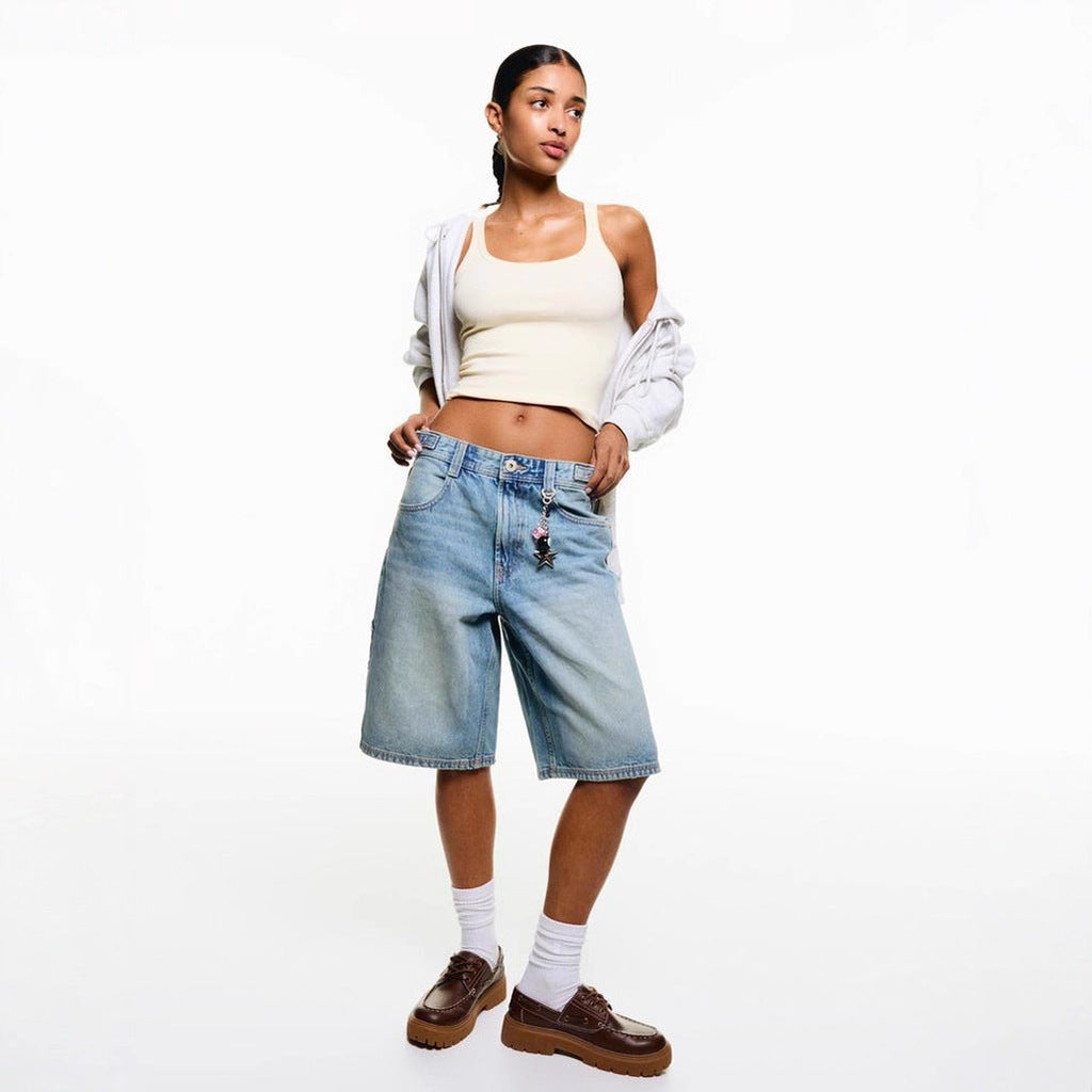 Damen Hochgeschnittene Denim-Shorts im modernen Stil