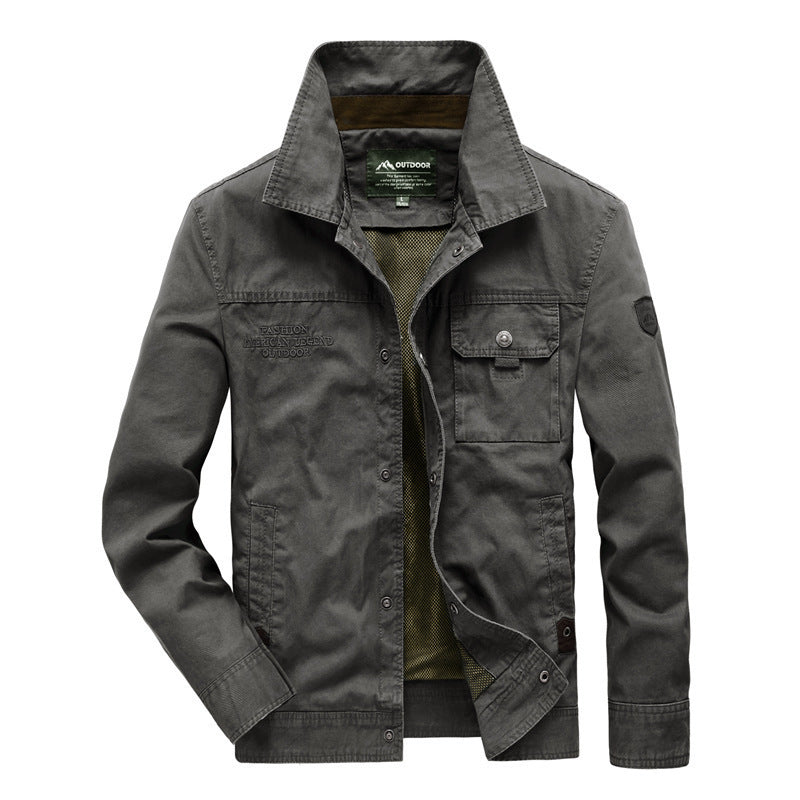 Herren Urbaner Canvas-Utility-Blouson mit Stehkragen, Mesh‑Fütterung und Brustpattentasche Shop Nory