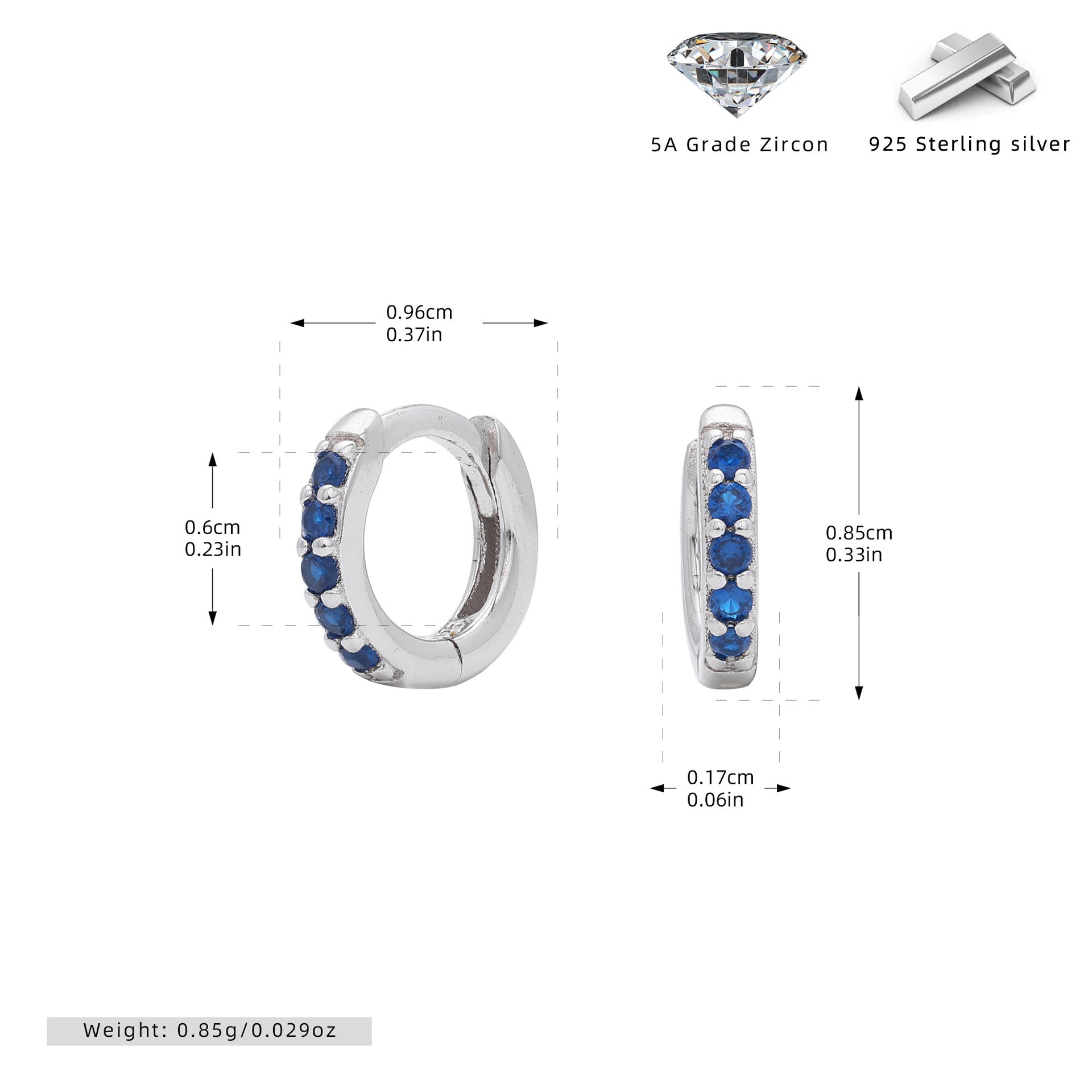 Damen Ohrstecker mit funkelnden Zirkonsteinen aus hochwertigem 925 Sterling Silber Shop Nory