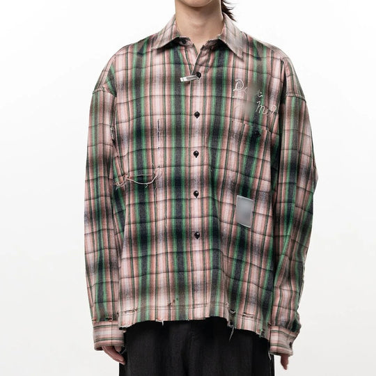 Herren Oversized Karierter Hemdsjacke