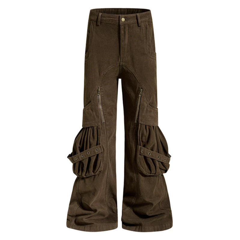 Damen Cargo-Culotte mit gerafften Beuteltaschen, Ösenriemen und seitlichen Reißverschlüssen Shop Nory