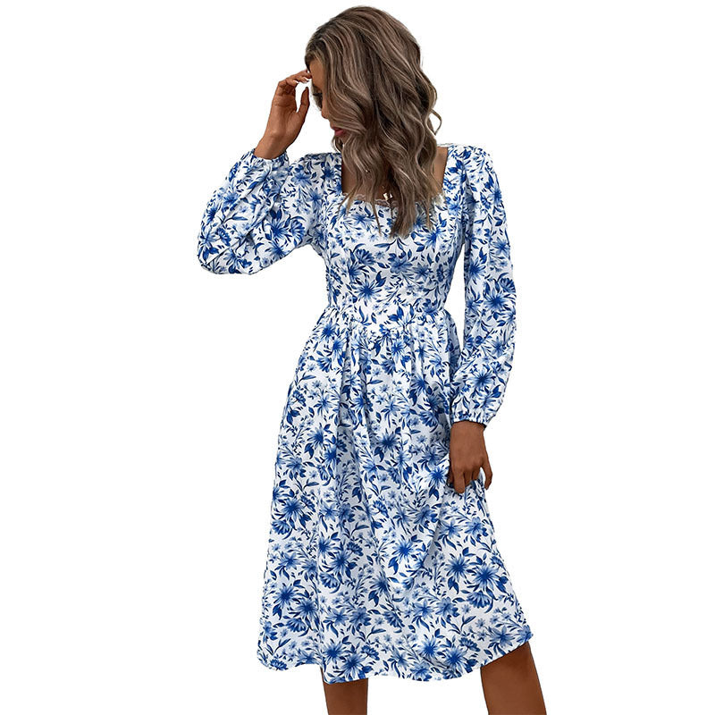 Damen Midikleid mit floraler Allover‑Print, herzförmigem Ausschnitt und taillierter Raffung Shop Nory