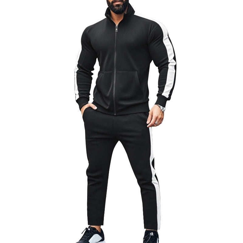 Herren Sportlicher Trainingsanzug mit modernem Stehkragen und praktischen Taschen