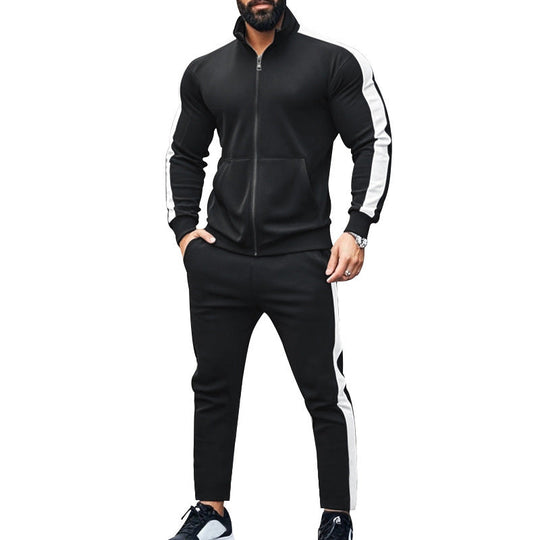 Herren Sportlicher Trainingsanzug mit modernem Stehkragen und praktischen Taschen