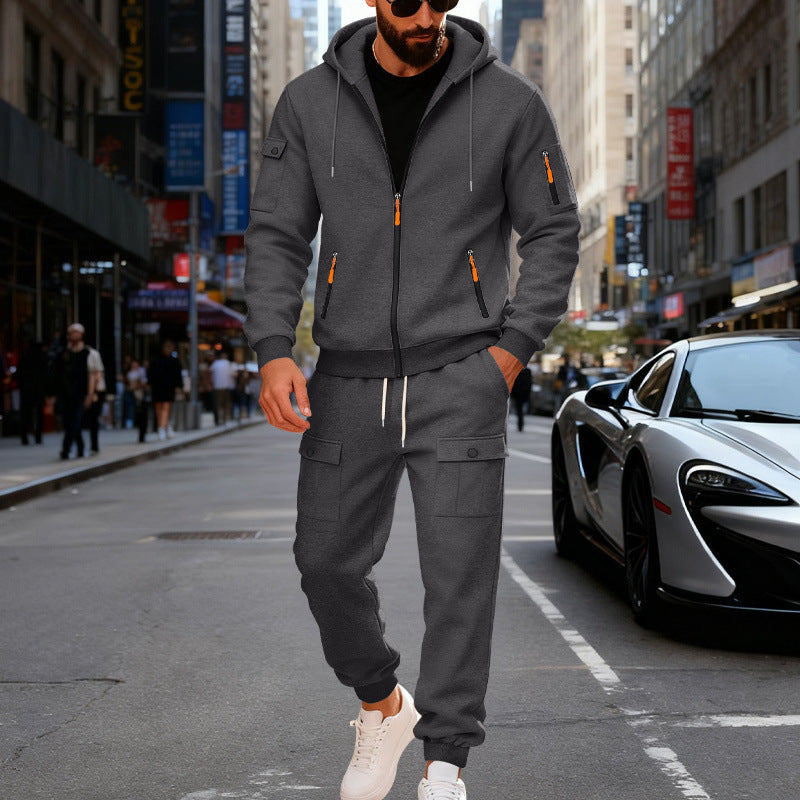 Herren Sportlicher Kapuzenanzug mit Taschen und praktischem Design