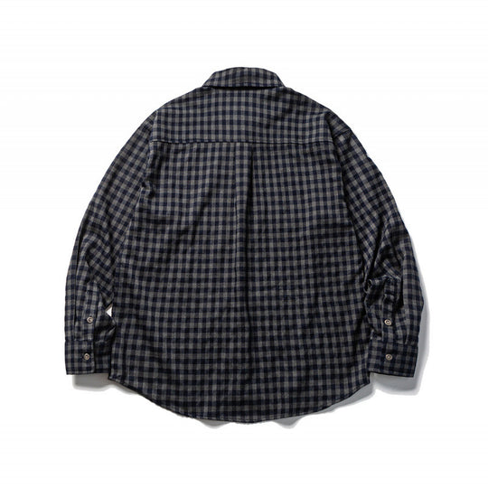 Unisex Oversize-Karo-Flanellhemd mit Hemdkragen, Button-Front und abgerundetem Saum Shop Nory