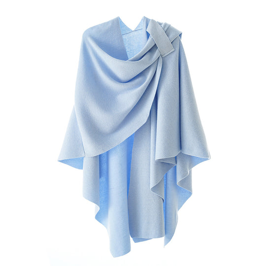 Damen Kapuzenponcho aus Feinstrick mit asymmetrischem Saum Shop Nory