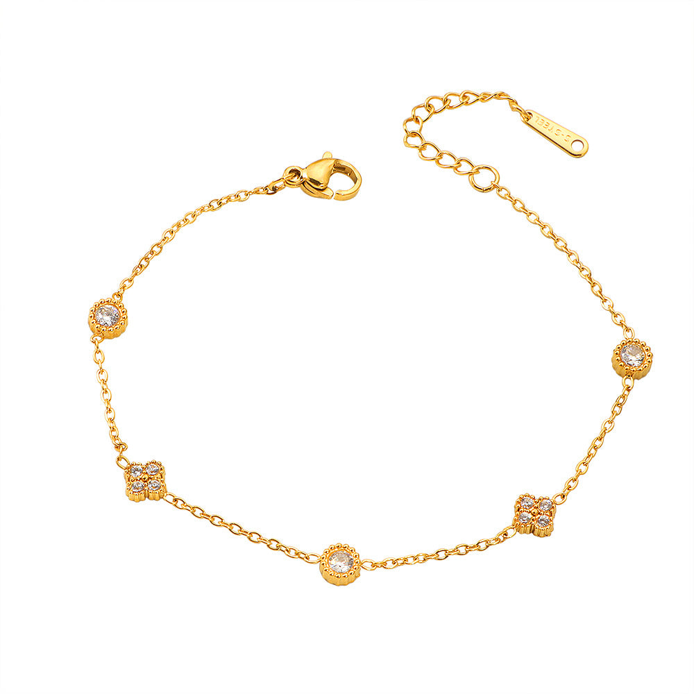 Damen elegante Fußkette mit funkelnden Details Shop Nory