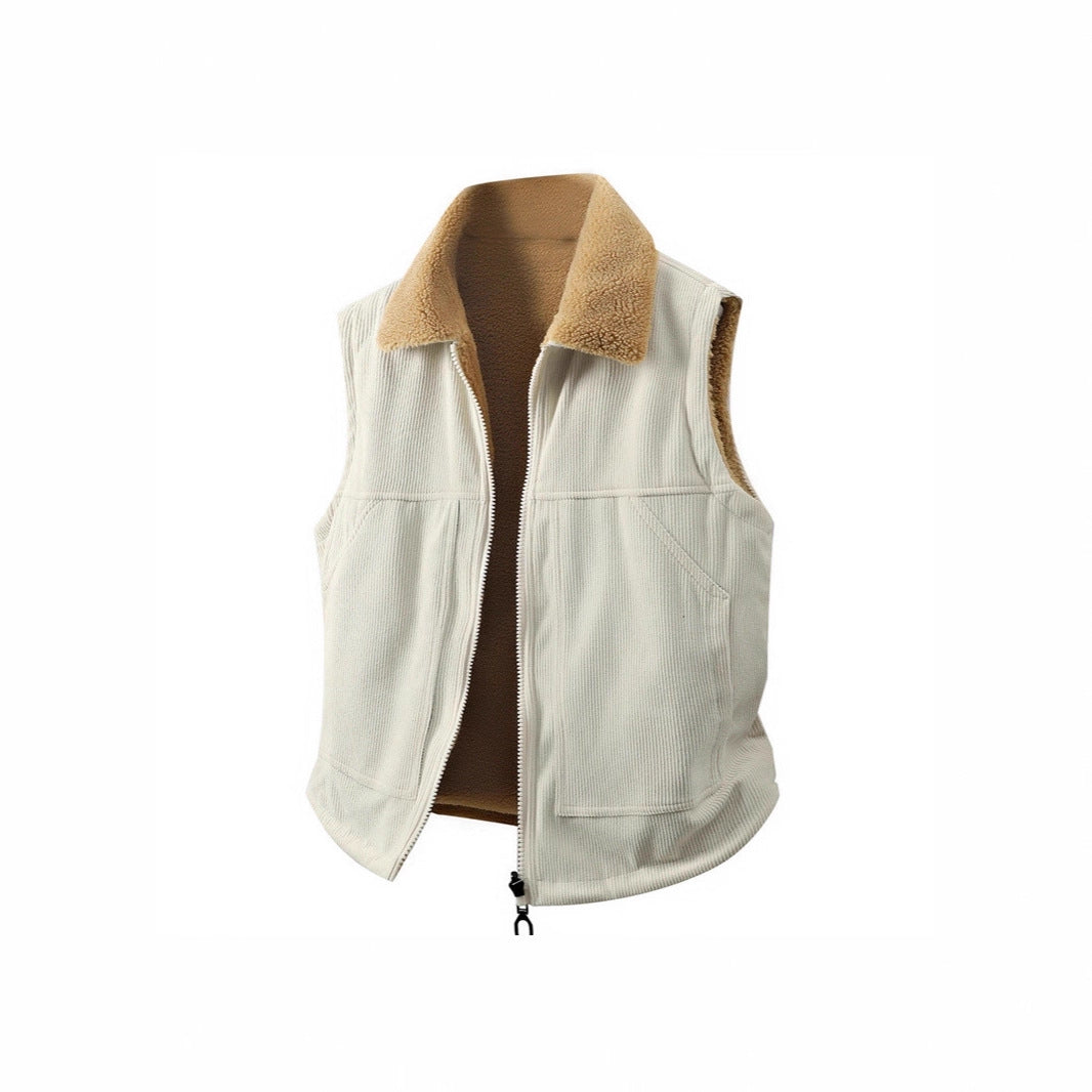 Damen Ärmellose Teddyfleece-Weste mit Stehkragen und durchgehendem Reißverschluss Shop Nory