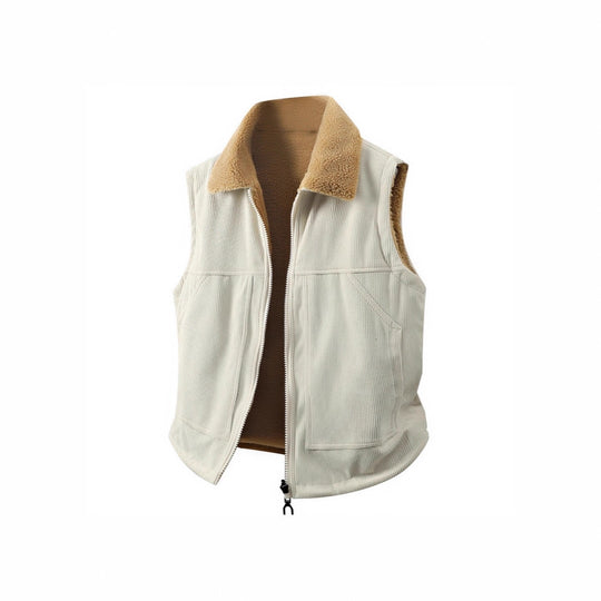 Damen Ärmellose Teddyfleece-Weste mit Stehkragen und durchgehendem Reißverschluss Shop Nory