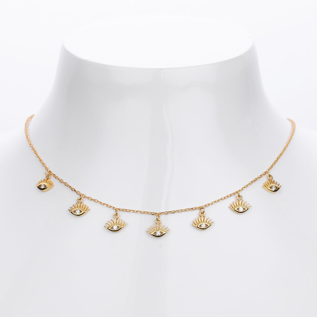 Damen Halskette mit schützendem Augenmotiv aus hochwertigem 925 Sterling Silber Shop Nory