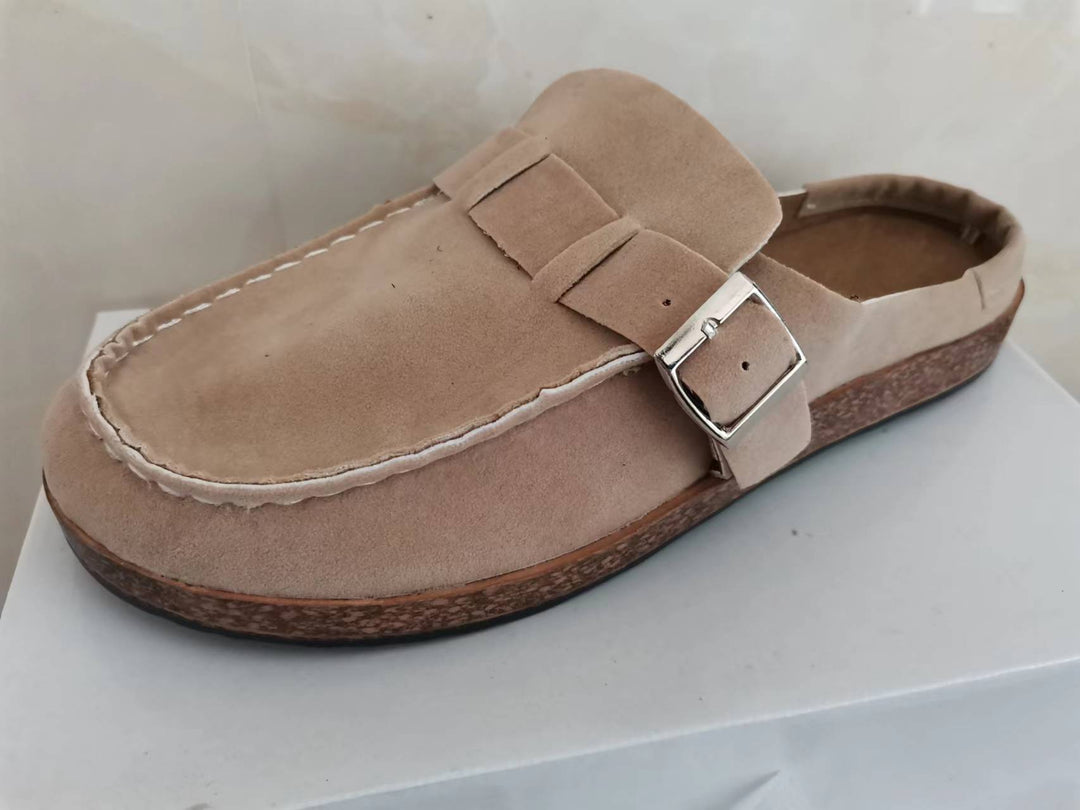 Damen Mokassin-Mule mit verstellbarer Schnalle und Kork-Plateau Shop Nory
