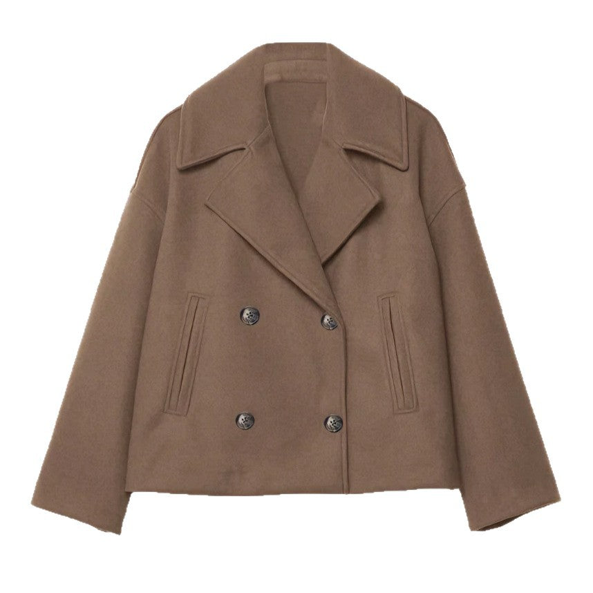 Damen Modische Kurzjacke mit doppelter Knopfleiste