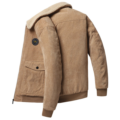 Herren Cordjacke im Bomberstil mit Teddykragen und wattierter Innenfütterung Shop Nory