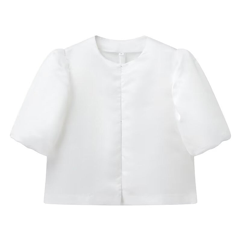 Damen stilvolle Bluse mit puffärmeln