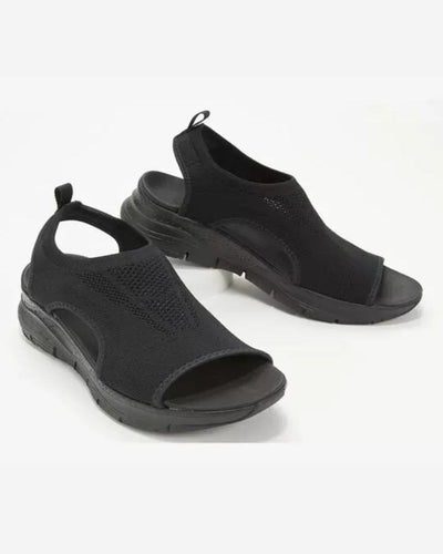 Damen Komfortable Sandaletten mit atmungsaktiver Strickoberfläche und ergonomischem Fußbett