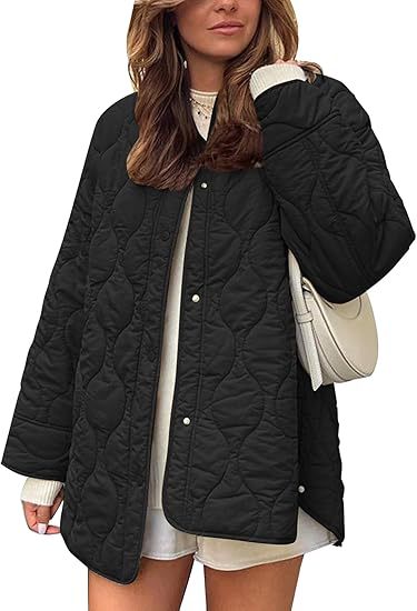 Damen Steppjacke im Oversize Design mit gewölbter Steppung und seitlichem Schlitz Shop Nory