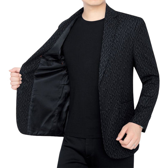 Herren Einreihiges Jacquard-Sakko mit schmaler Silhouette und feiner Struktur Shop Nory