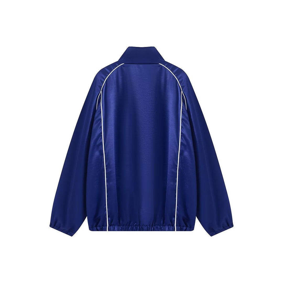 Damen Zweiteiliges Satin-Trainingsset mit Reißverschlussjacke und weitem Trackpant Shop Nory