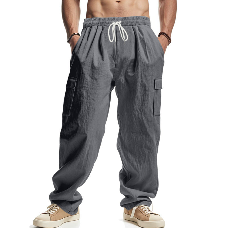 Herren lockere Cargohose mit elastischem Bund und praktischen Seitentaschen