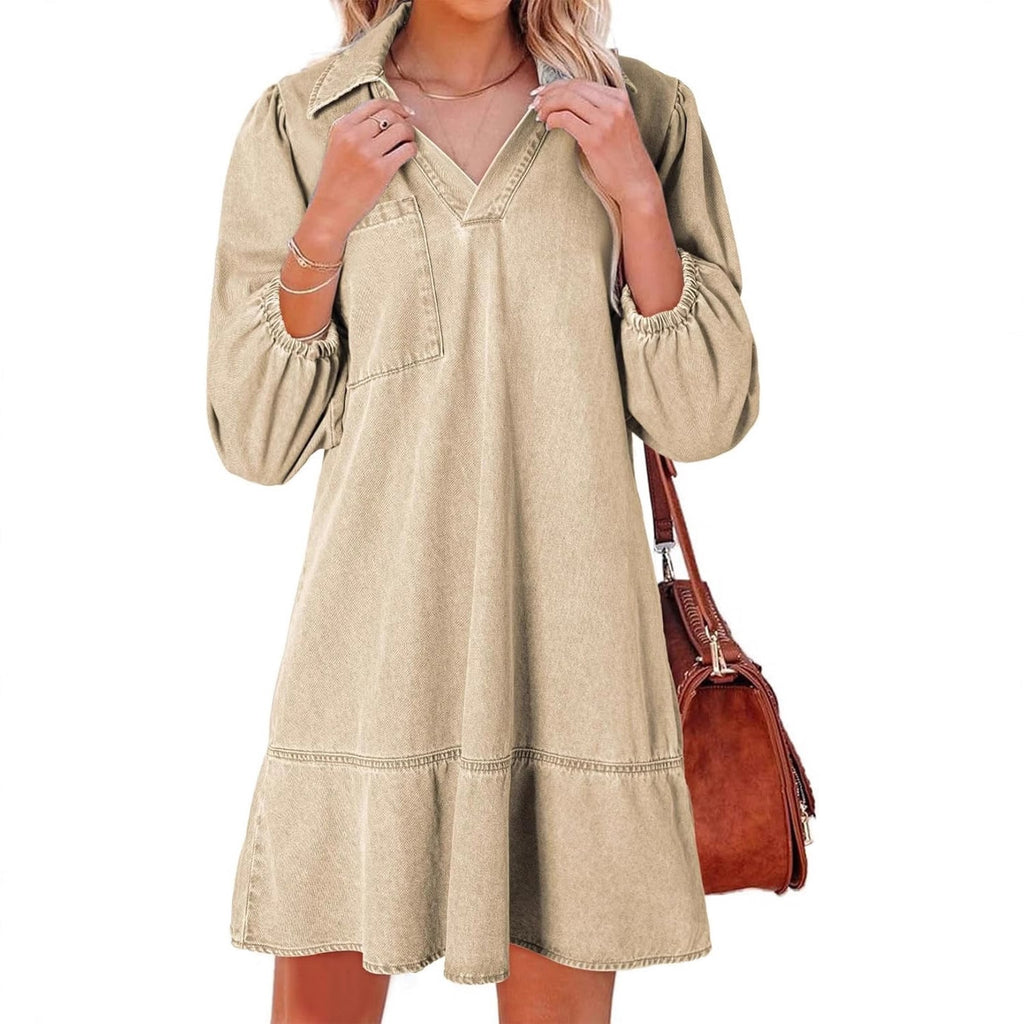 Damen Denim Kleid im lässigen Schnitt Shopnory