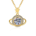 Damen Halskette mit funkelndem Planetaranhänger und hochwertigem Zirkonia Shop Nory