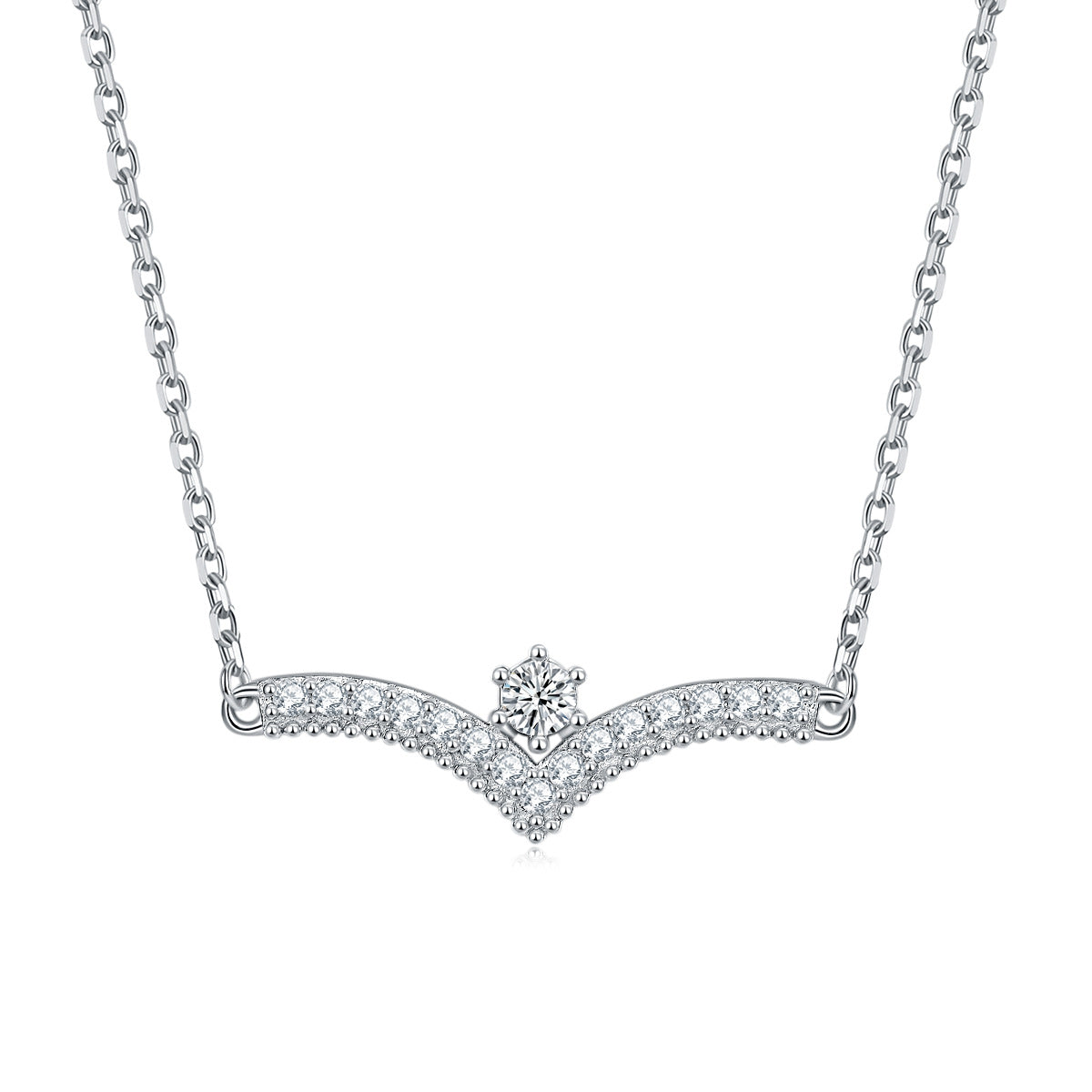 Damen Anhänger mit funkelndem Zirkonia-Rahmen und eleganter Kettenstruktur Shop Nory