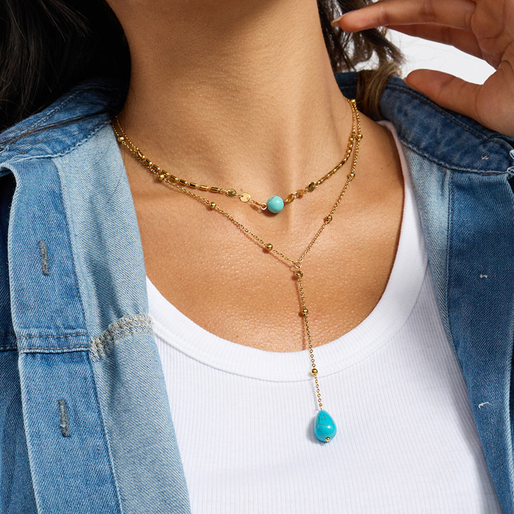Damen Halskette mit eleganten, mehrlagigen Design-Elementen und hypoallergenen Eigenschaften Shop Nory