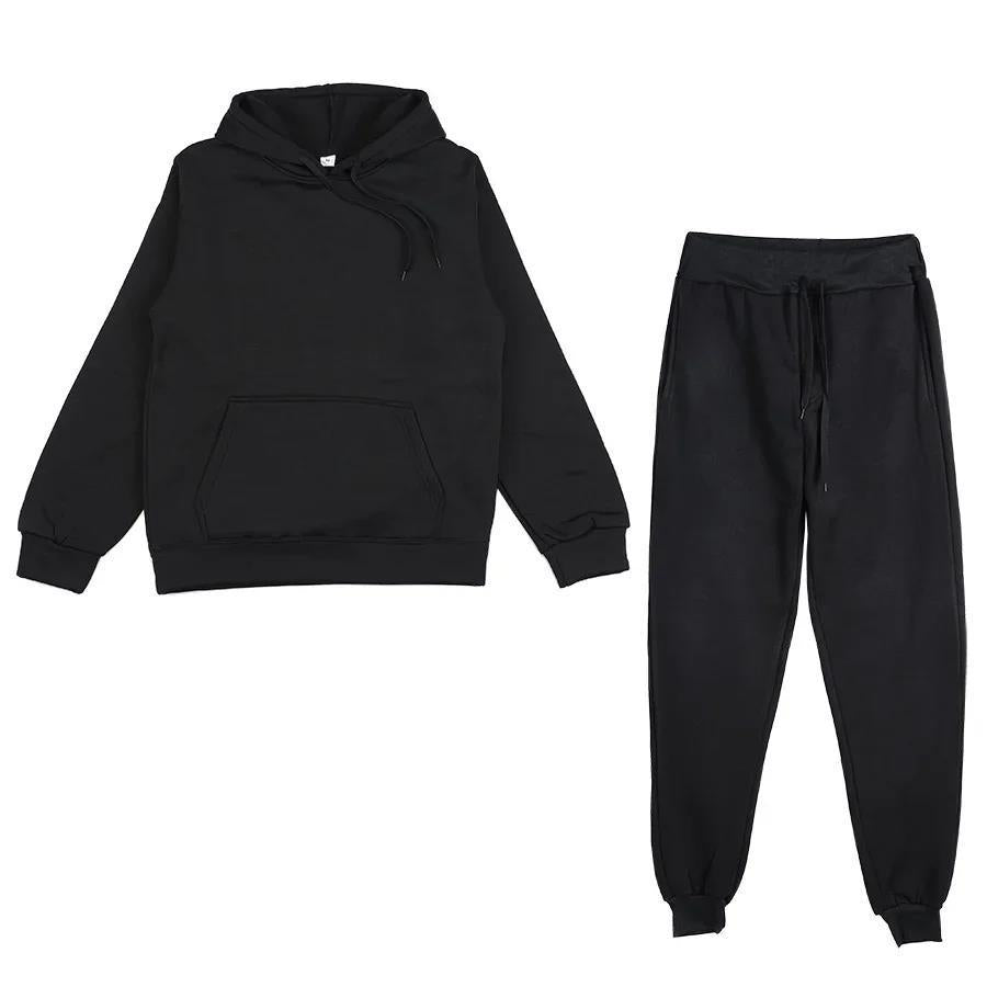 Unisex weiches Lounge-Set mit Oversize-Hoodie, taillenhoher Jogginghose und geripptem Knöchelabschluss Shop Nory