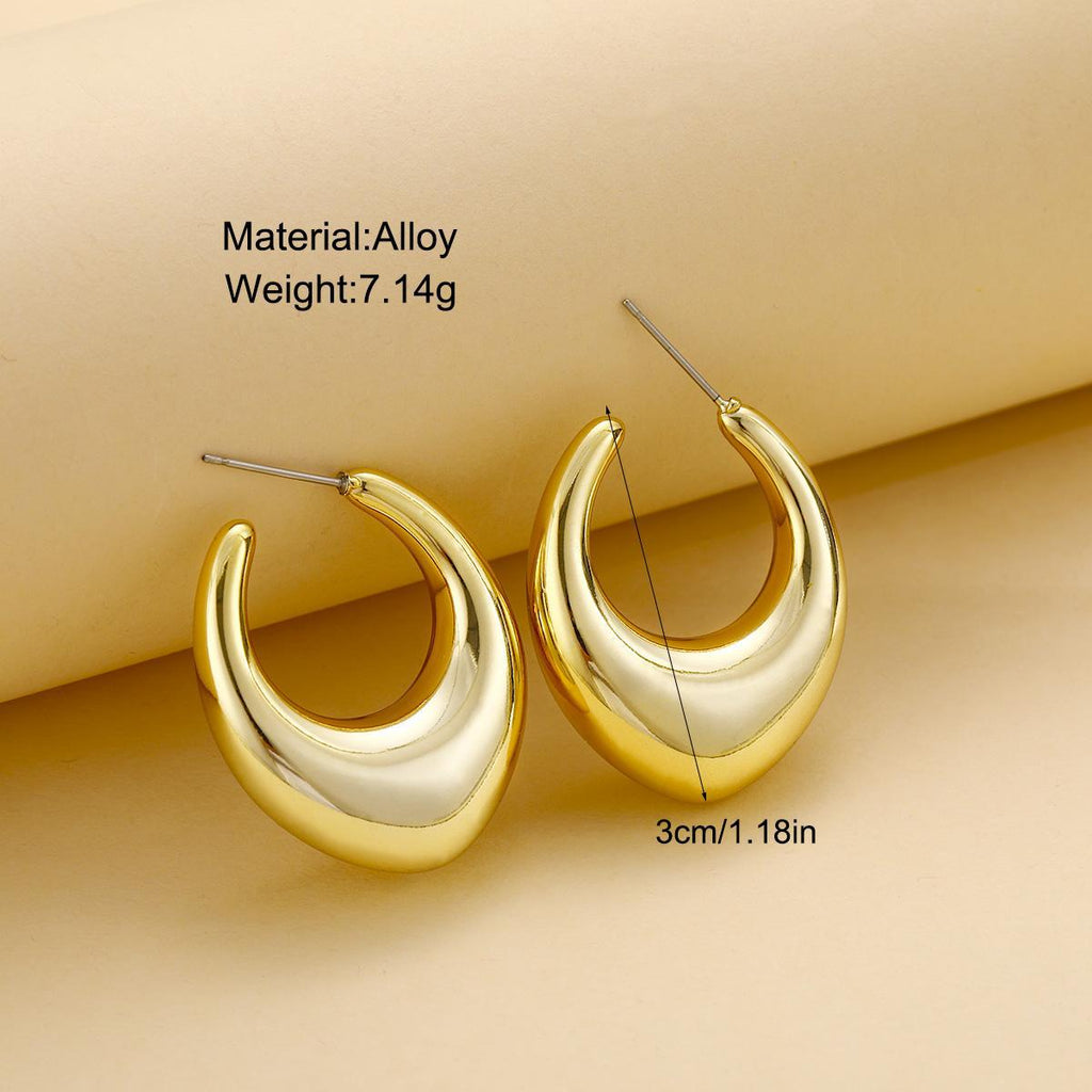 Damen große Creolen-Ohrstecker aus hochwertigem Metall mit glänzender Oberfläche Shop Nory