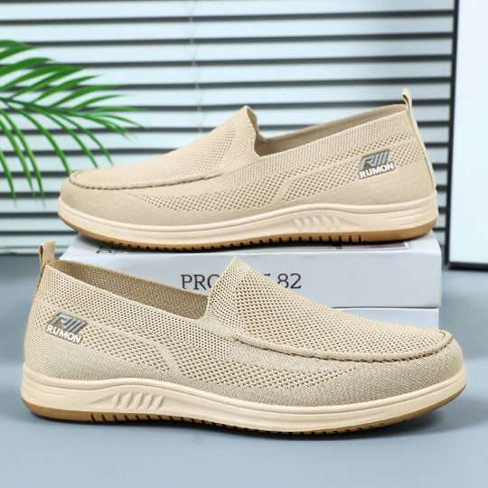 Herren nan leichtgewichtiger Mesh-Mokassin-Slipper mit nahtlosem Strickoberteil, Memory-Komforteinlage und rutschfester Flexsohle Shop Nory