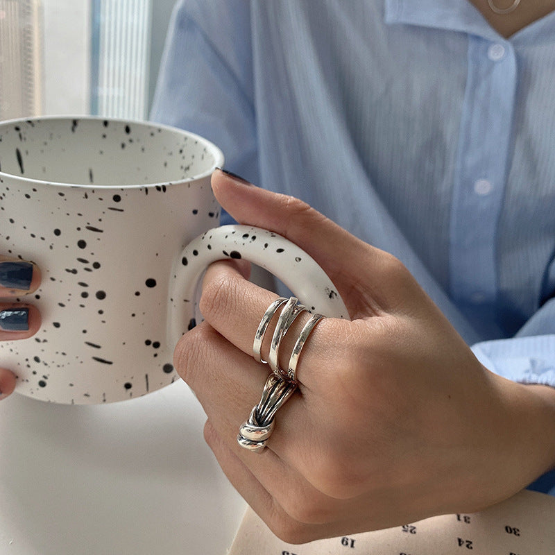 Damen Schlichtes und modernes Ring-Set Shop Nory