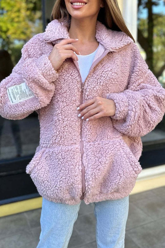 Damen Fleecejacke mit weichem Innenfutter und hoher Kragen