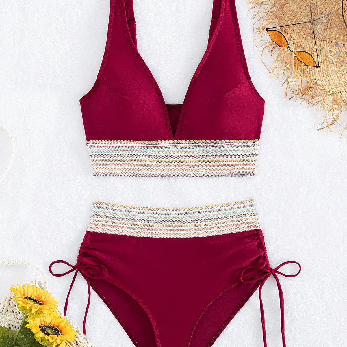 Damen Hochgeschnittener Sportbikini Shopnory