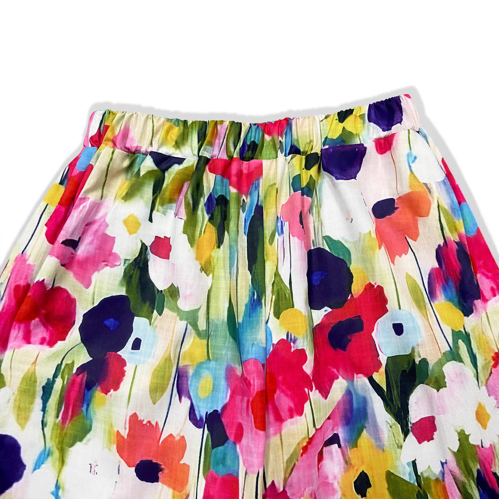 Damen Weite Sommerhose mit floralem Design und praktischen Taschen