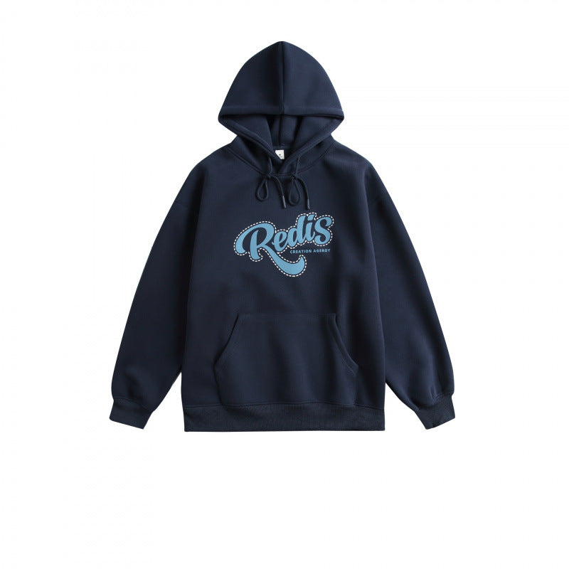 Unisex Oversize-Kapuzenpullover mit Kängurutasche, Logoprint und breitem Rippbund Shop Nory