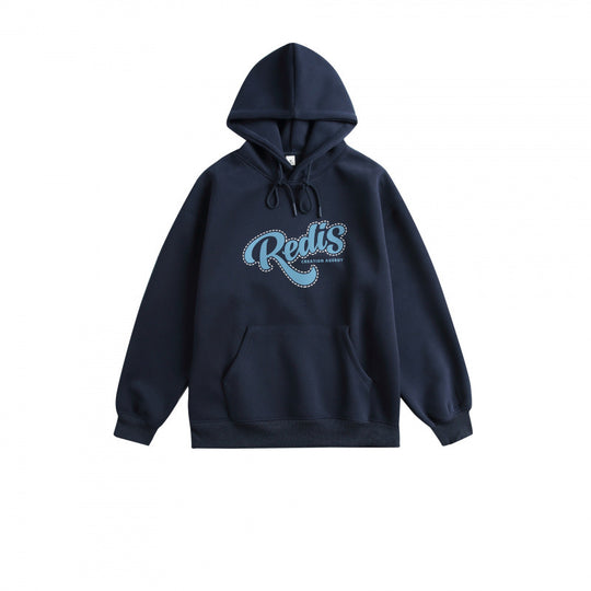 Unisex Oversize-Kapuzenpullover mit Kängurutasche, Logoprint und breitem Rippbund Shop Nory