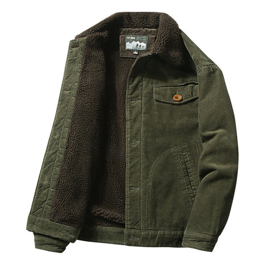 Herren Cordjacke mit Sherpa-Innenfutter und Hemdkragen Shop Nory
