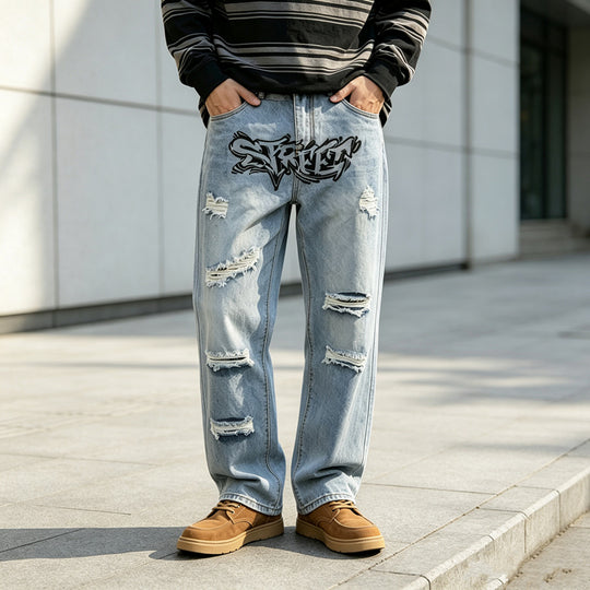 Herren Modische Ripped Jeans Shop Nory