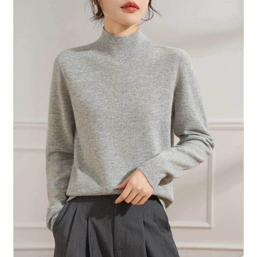 Damen Feiner Feinstrick-Pullover mit kurzem Stehkragen und Kaschmir-Optik Shop Nory
