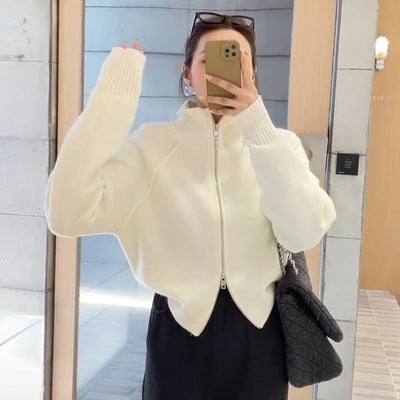 Damen Modischer Strickpullover mit hohem Kragen Shop Nory
