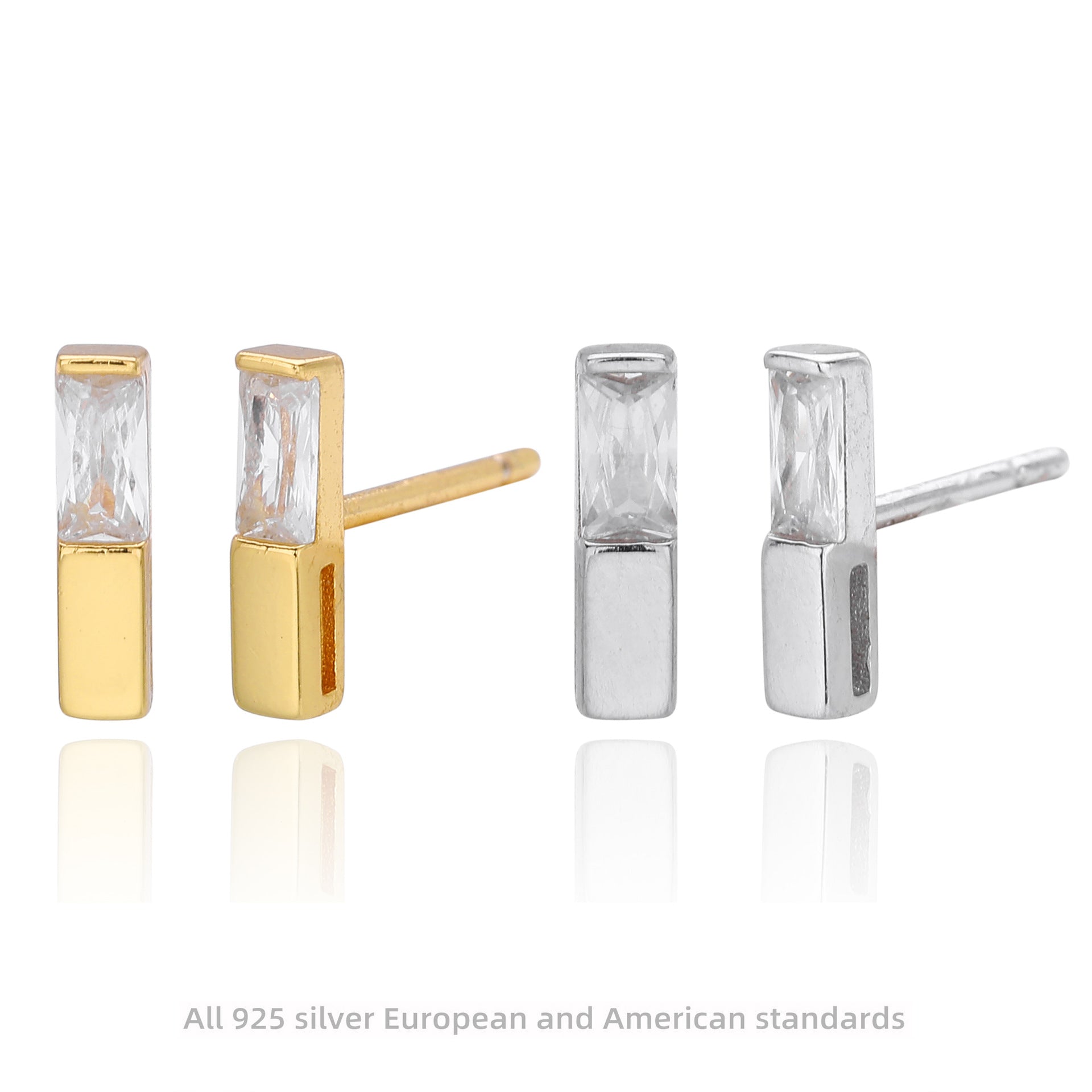 Damen Ohrstecker aus hochwertigem 925 Sterling Silber mit funkelnden Zirkonsteinen Shop Nory