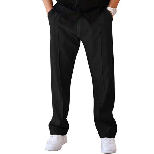 Herren elegante Freizeithose mit geradem Schnitt und klassischen Falten