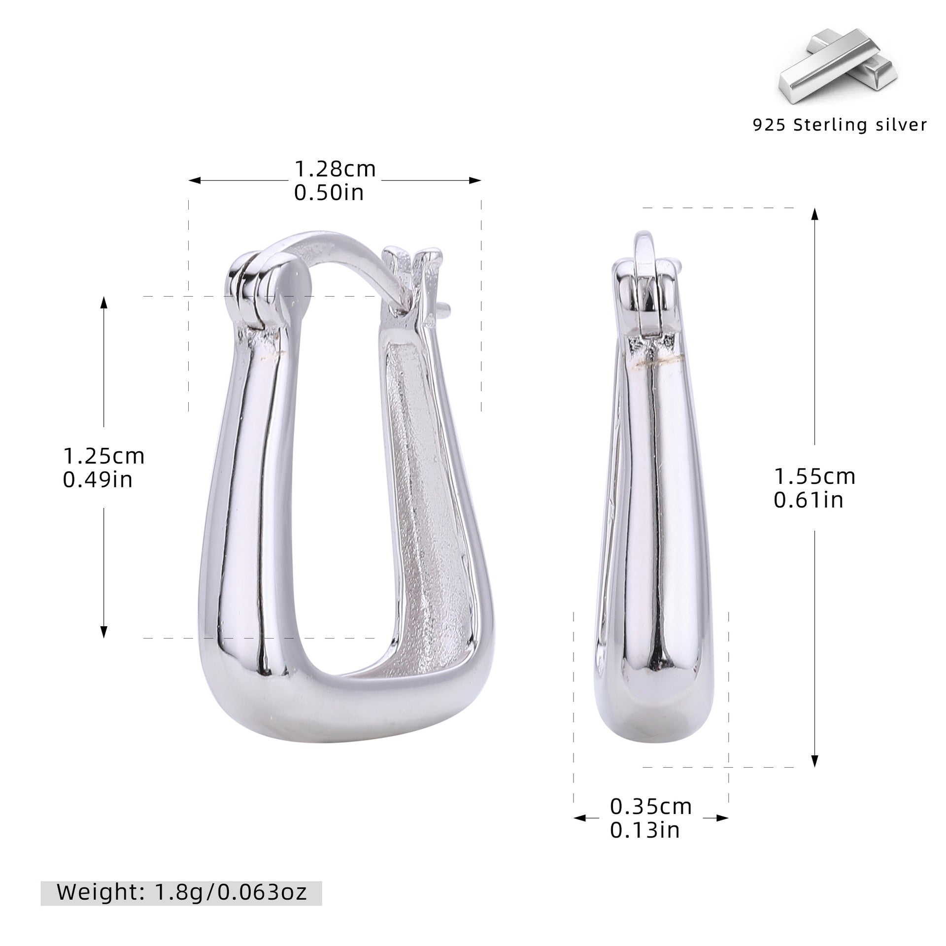 Damen Ohrhänger im modernen, minimalistischen Design aus 925 Sterling Silber Shop Nory