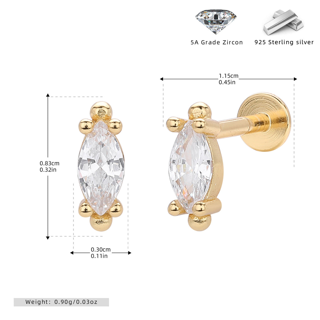 Damen Ohrstecker mit luxuriösem 5A Zirkonbesatz aus hochwertigem 925 Sterling Silber Shop Nory