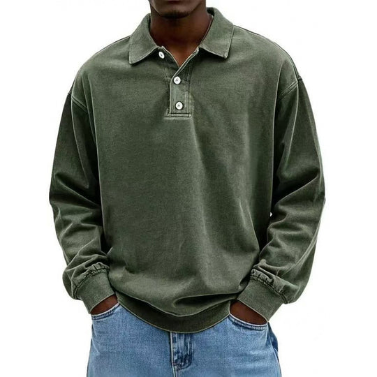 Herren Oversize Langarm Polo aus Baumwollmix Shop Nory