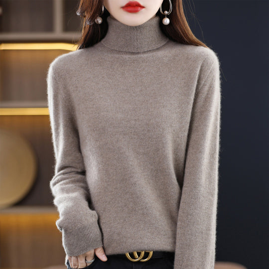 Damen Schmal geschnittener Rollkragenpullover aus kaschmirähnlichem Feinstrick mit softem Flor Shop Nory