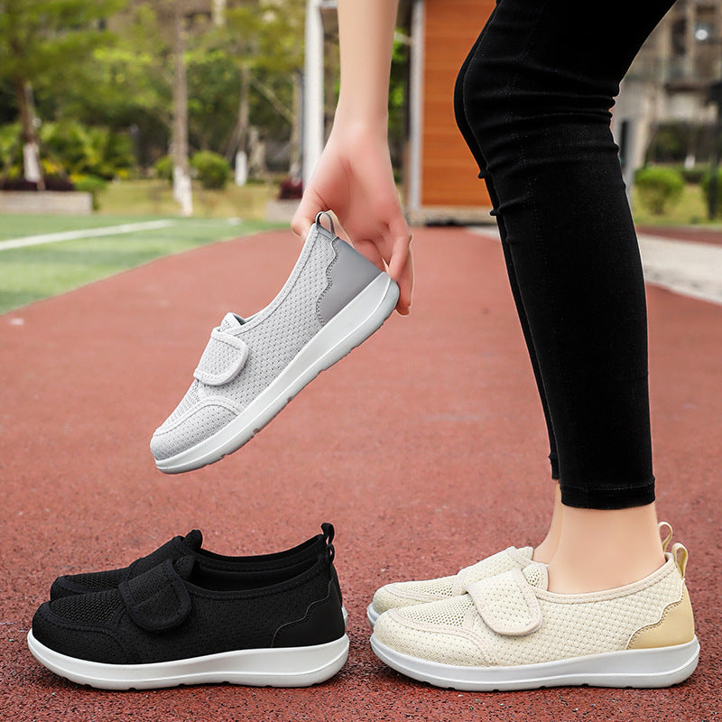 Damen Slip-On Sportliche Sneakers mit verstellbarem Klettverschluss Shopnory
